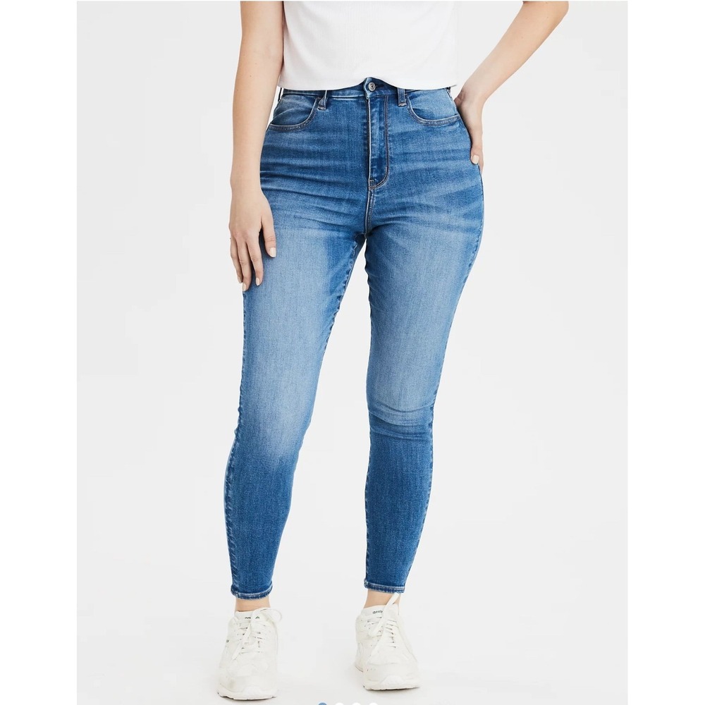 American Eagle Curvy Hi-Rise Legging Jeans‎ Blue Ne(x)t Level Stretch 4 Short
